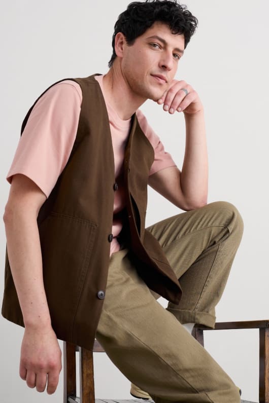 herren bio-baumwolle metern weste