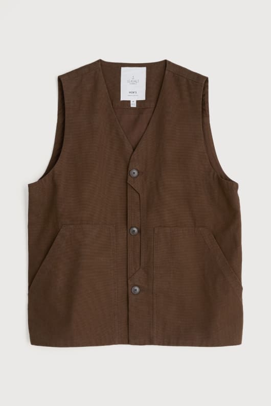 herren bio-baumwolle metern weste