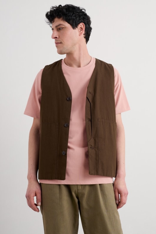 herren bio-baumwolle metern weste