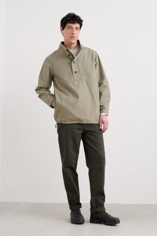 männer s clay stone bio-baumwolle pullover kittel