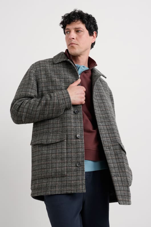 männer dollen check coat