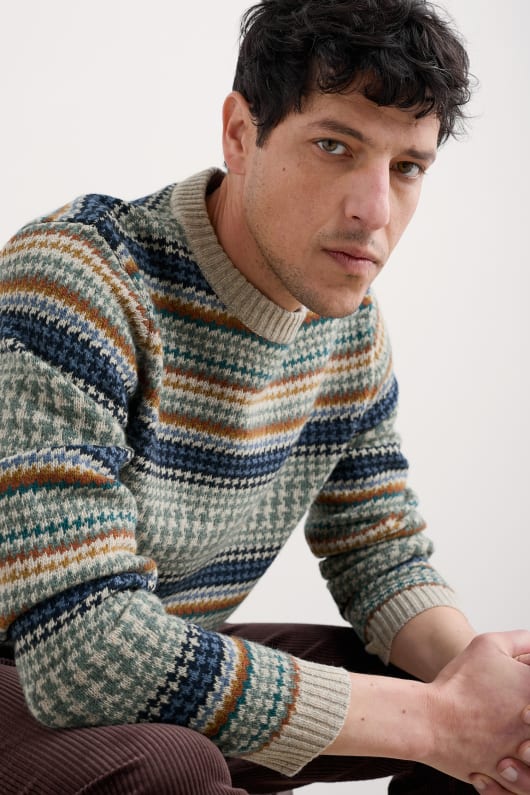 männer stennack jumper gemacht mit lammfell