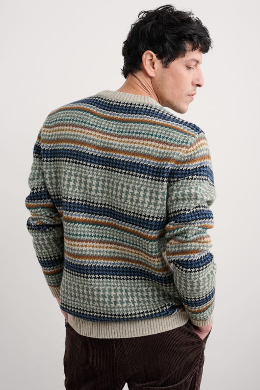 männer stennack jumper gemacht mit lammfell