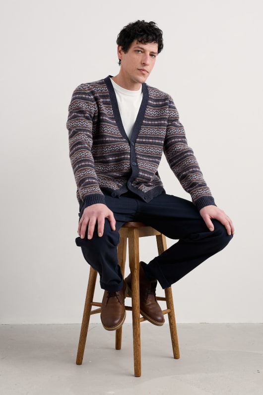 männer petherwin fair-isle-cardigan mit lambswool