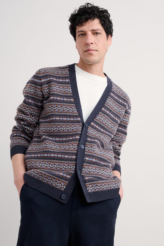 männer petherwin fair-isle-cardigan mit lambswool