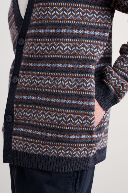 männer petherwin fair-isle-cardigan mit lambswool