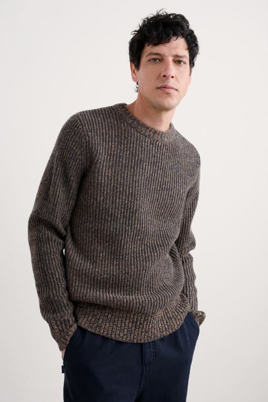 men s wheelwright gerippte lambswool blend jumper