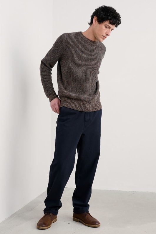 men s wheelwright gerippte lambswool blend jumper