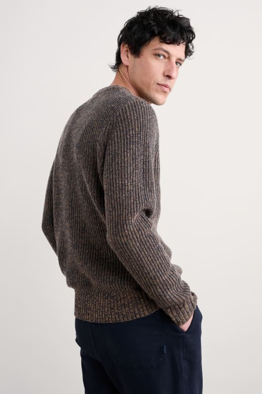 men s wheelwright gerippte lambswool blend jumper