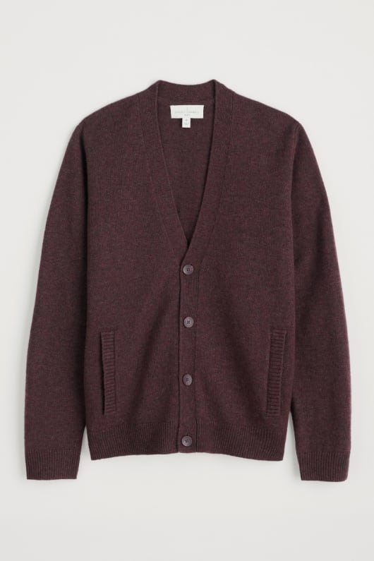 männer s transparent lambswool blend cardigan