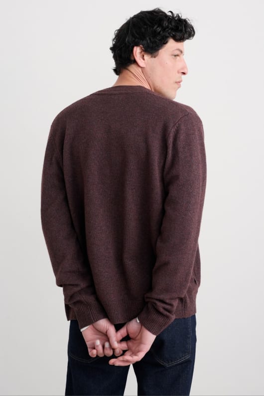männer s transparent lambswool blend cardigan