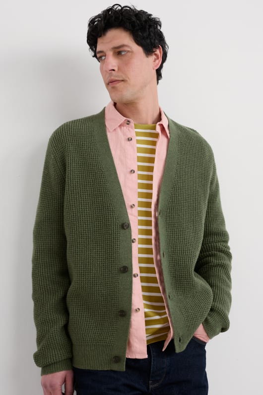 men s scott s quay waffel stricken strickjacke