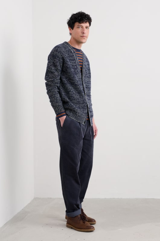 männer tresawls strickjacke gemacht mit lammfell