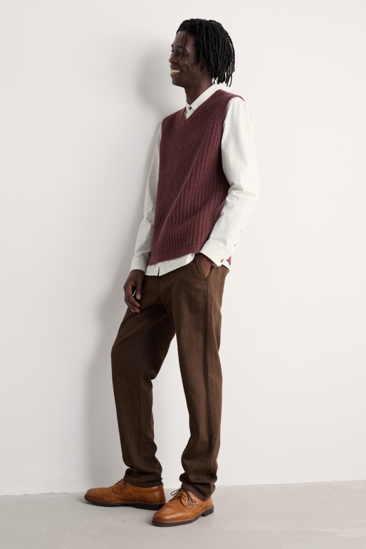 männer lowdy cable knit v-neck vest