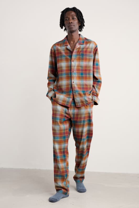 men s netter checked flanell pyjama-set