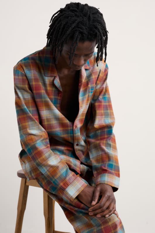 men s netter checked flanell pyjama-set