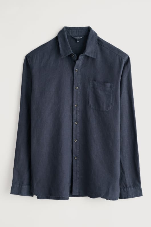 männer kurator leinen shirt