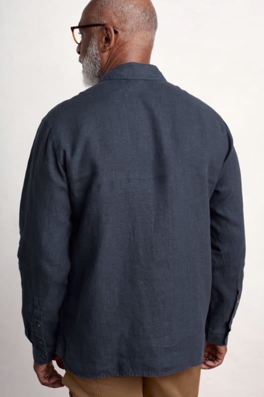 männer kurator leinen shirt