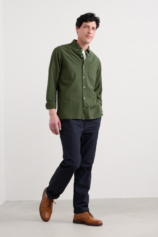 männer jenken garment dyed oxford shirt