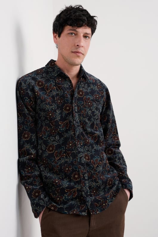 männer shoreman gedruckt cord shirt