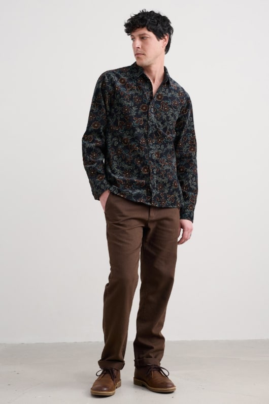 männer shoreman gedruckt cord shirt