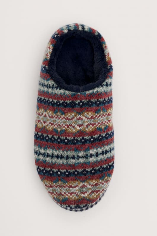 nachts im wald men s fair isle knitted slipper