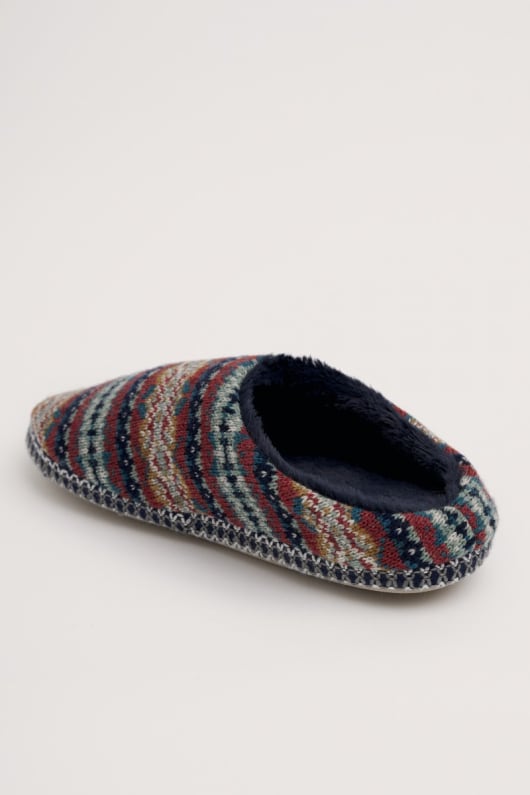 nachts im wald men s fair isle knitted slipper