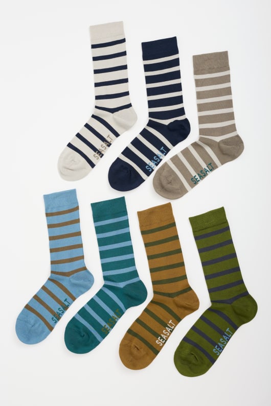 geschenk-box von 7 men s striped sailor socken