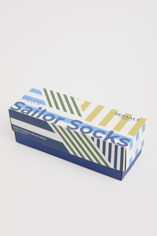 geschenk-box von 7 men s striped sailor socken