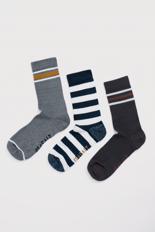 geschenk-box von 3 männer gepolsterte crew socken mit bio-baumwolle