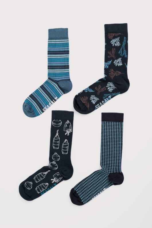geschenkbox mit 4 männer blau arty socken