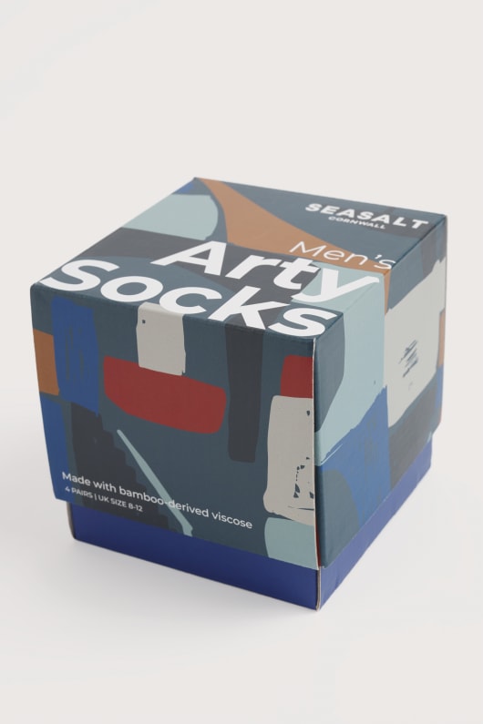 geschenkbox mit 4 männer-boots-seemann socken