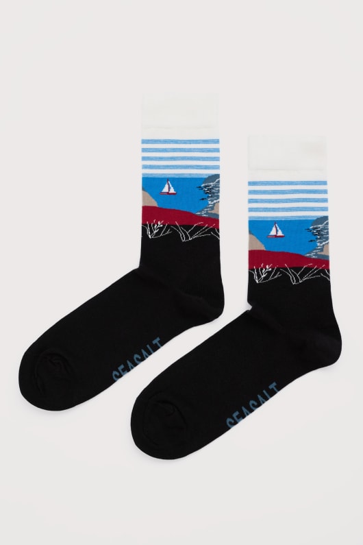 männer postkarte socken