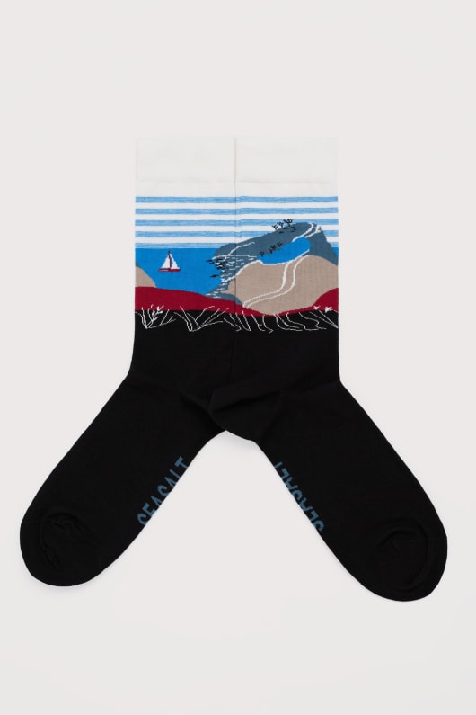 männer postkarte socken