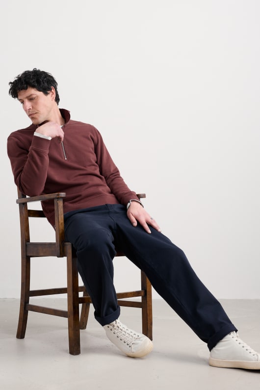 männer s wood moss quarter zip sweatshirt