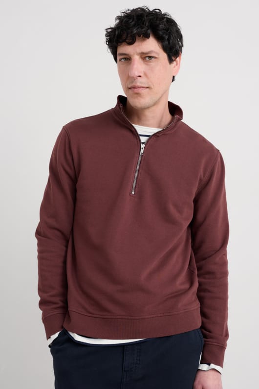 männer s wood moss quarter zip sweatshirt