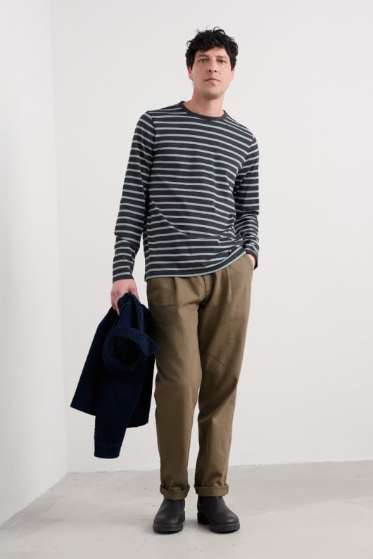 men s crew neck sailor shirt aus gots-zertifizierter bio-baumwolle