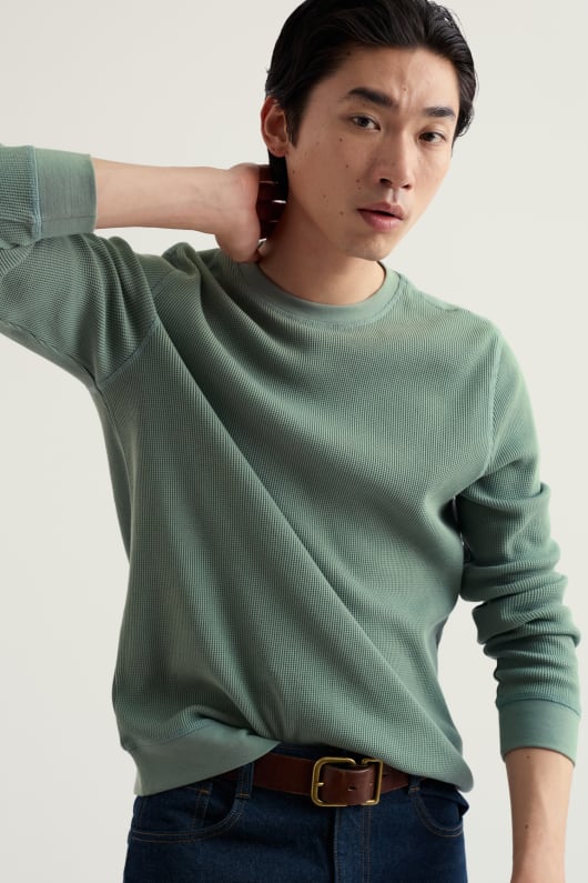 männer jackline waffel jersey top