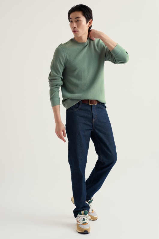 männer jackline waffel jersey top