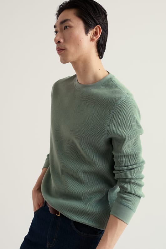 männer jackline waffel jersey top