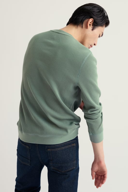 männer jackline waffel jersey top