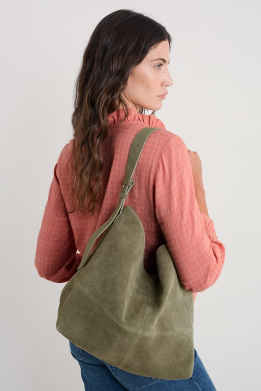 annet wildleder schulter tasche