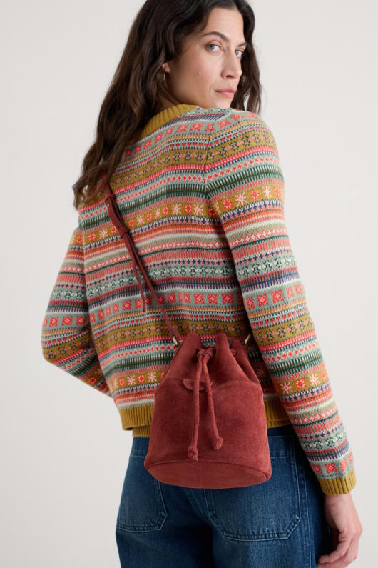 mor flut wildleder eimer tasche