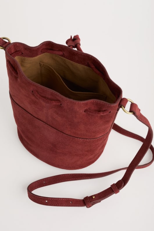 mor flut wildleder eimer tasche