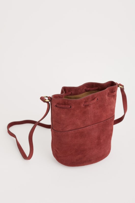 mor flut wildleder eimer tasche