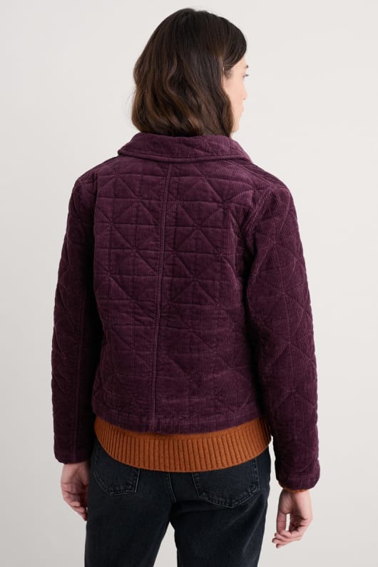 flut quilted cord-jacke