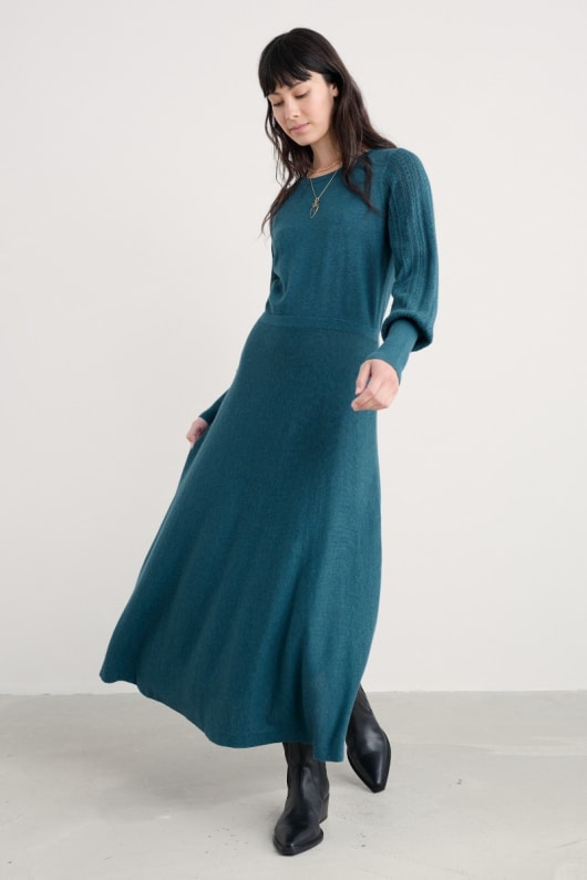 silbermöwe strickkleid in gots-zertifizierte bio-baumwolle