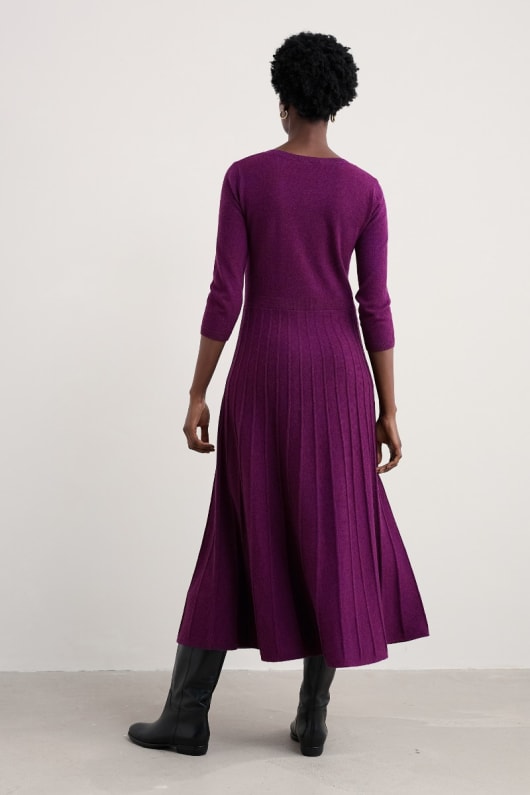 folk-song-gestrickte midi kleid