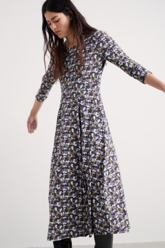 veronica midi-kleid in gots-zertifizierte bio-baumwolle jersey