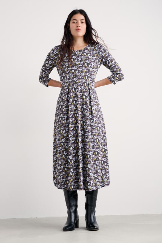 veronica midi-kleid in gots-zertifizierte bio-baumwolle jersey